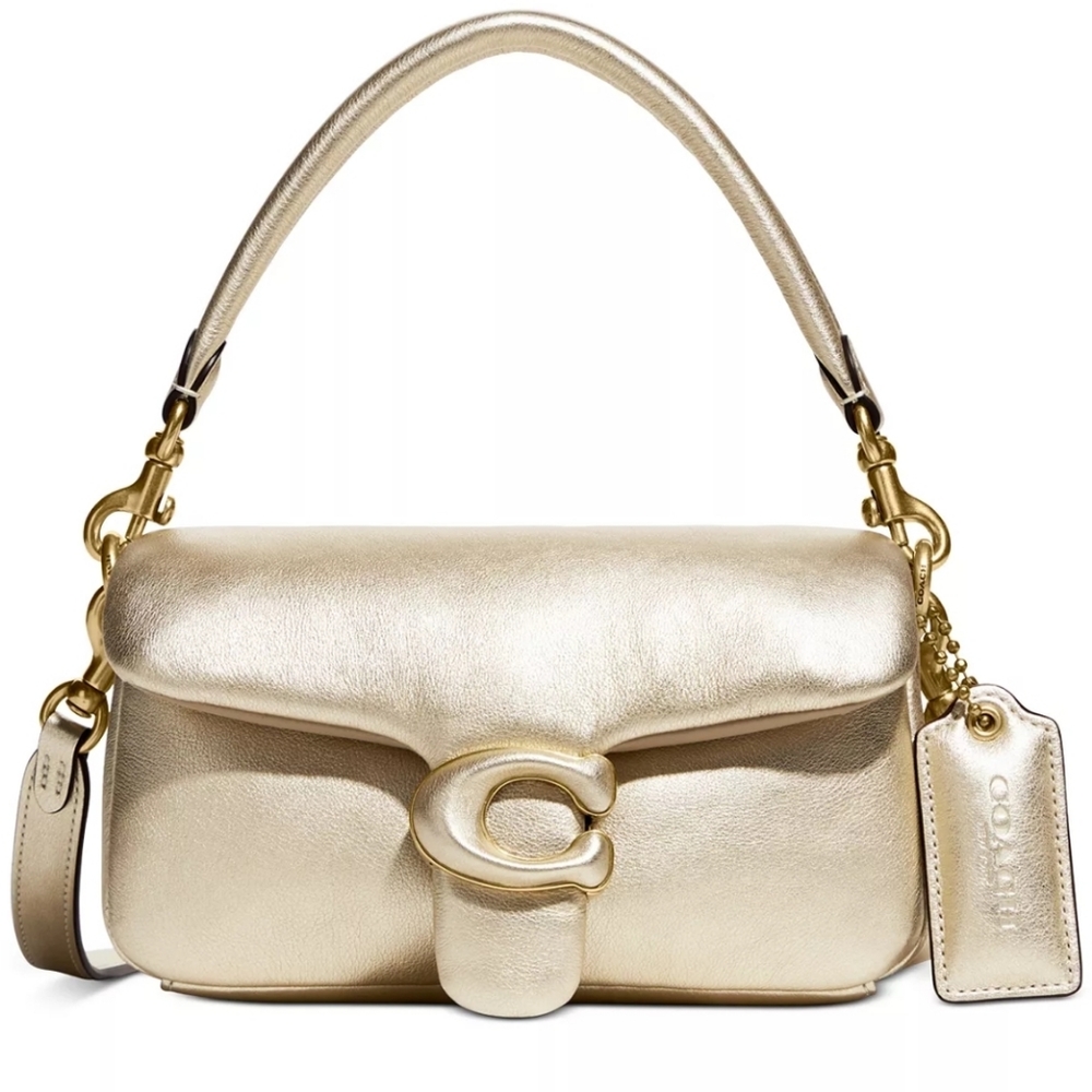 Coach pillow 18 tabby metallic gold purse